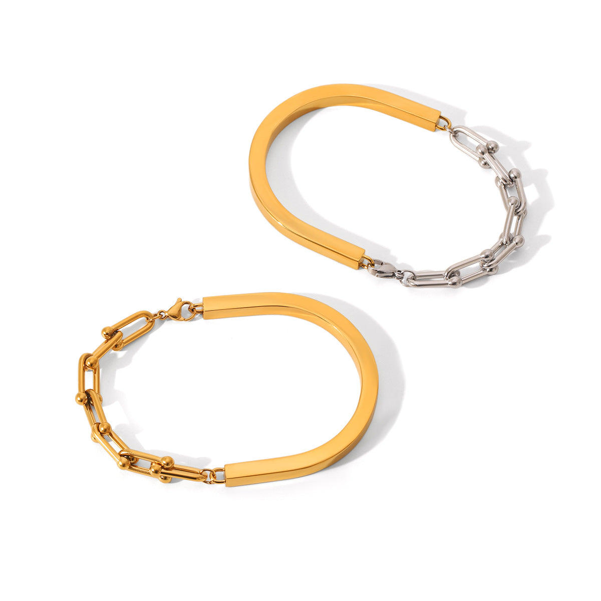 Ins Style Horseshoe Buckle Chain Splicing U-Shaped Buckle Stainless Steel Bracelet Female Titanium Steel Bracelet