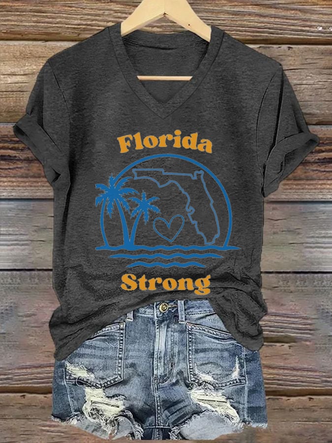 Women's Florida Strong Printed V-Neck T-Shirt