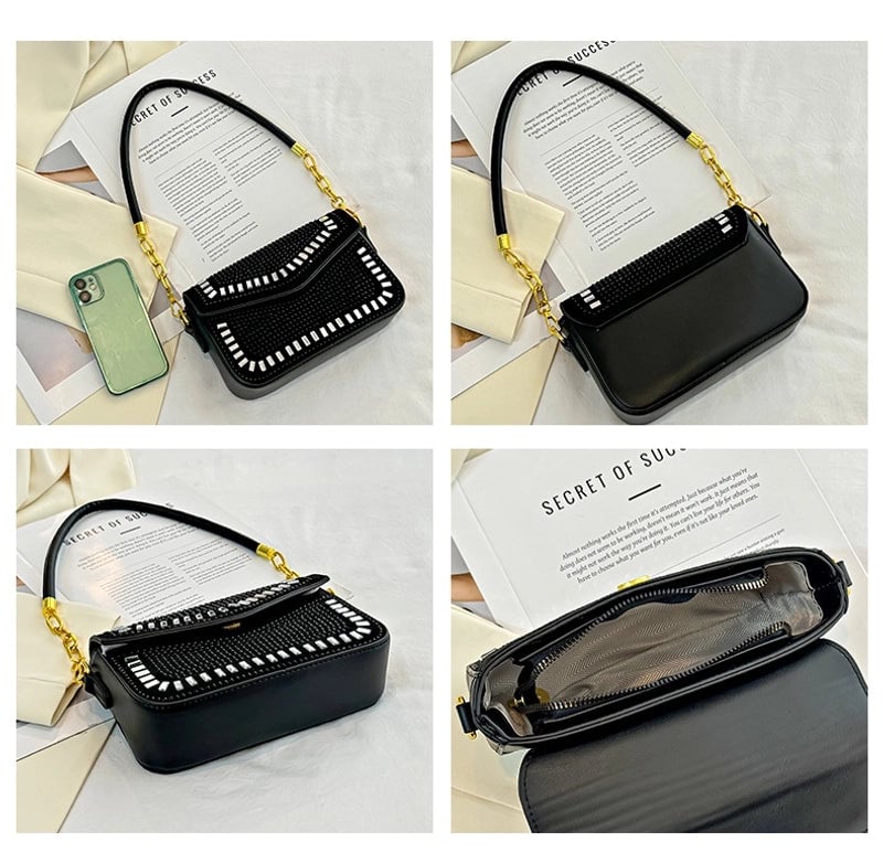 Women's Medium Pu Leather Solid Color Streetwear Lock Clasp Crossbody Bag