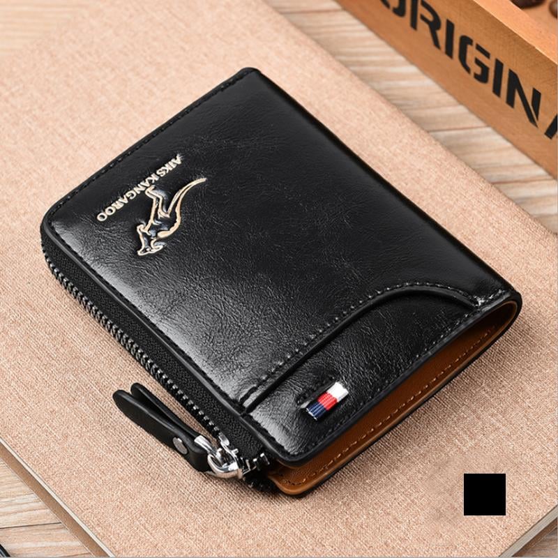 🔥 BIG SALE - 48% OFF 🔥🔥Men Wallet Zipper Genuine Leather Purse ( RFID PROTECTED )