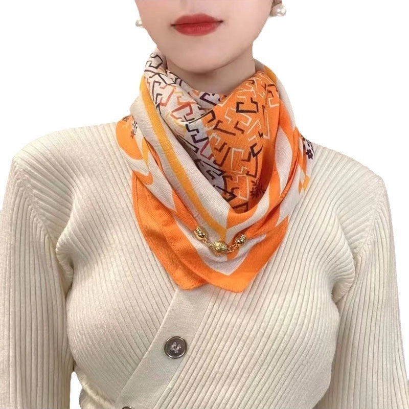 Women's Streetwear Printing Cotton And Linen Silk Scarf
