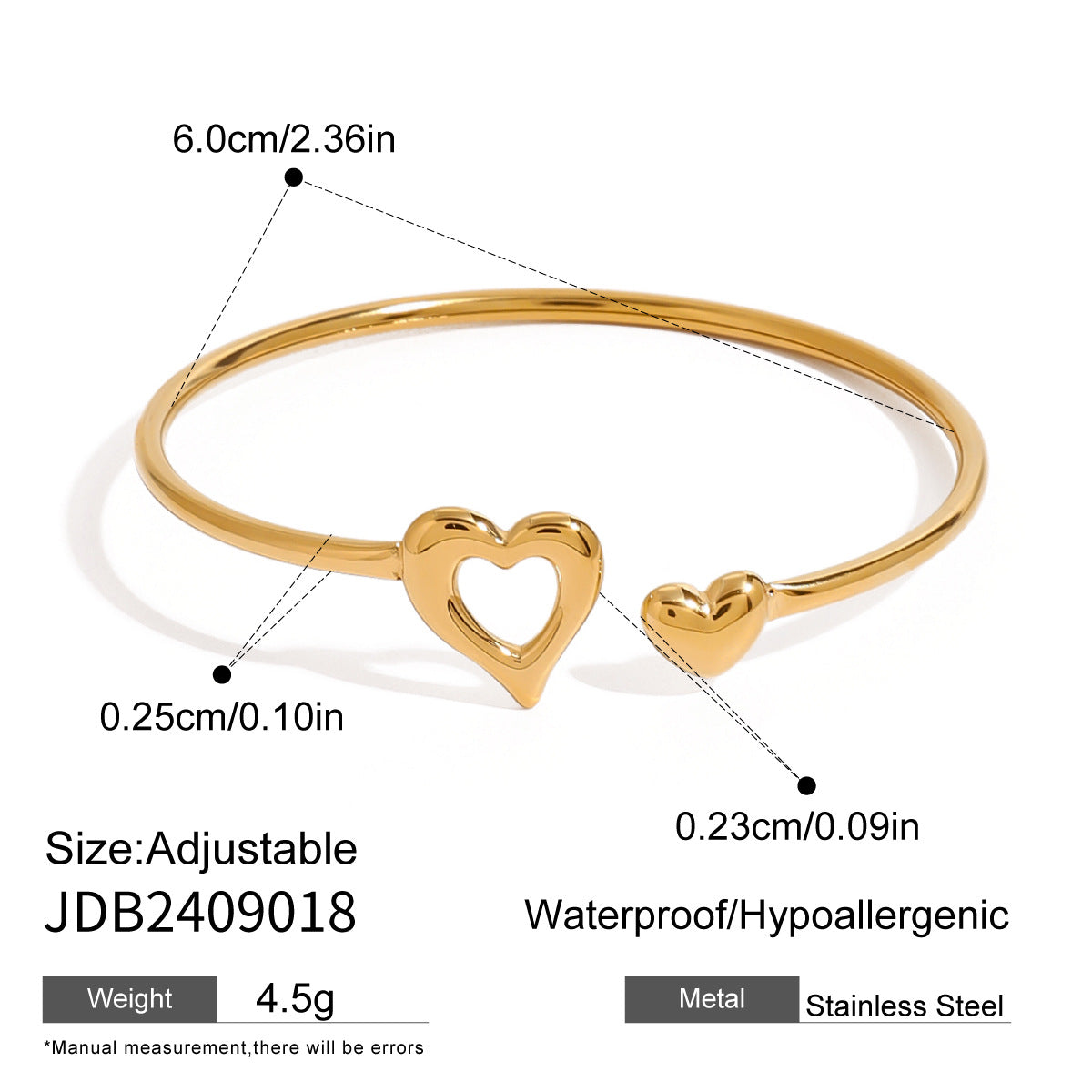 Stainless Steel Water Drop Open Bracelet Earrings Niche Bracelet Earrings Titanium Steel