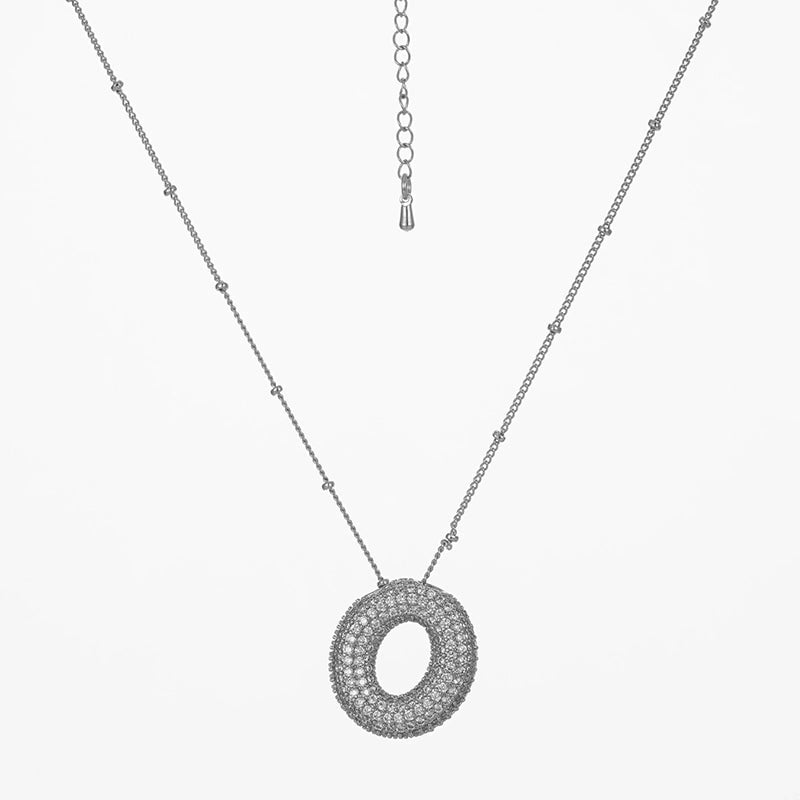 Copper Gold Plated Silver Plated IG Style Minimalist Plating Inlay Letter Zircon Pendant Necklace