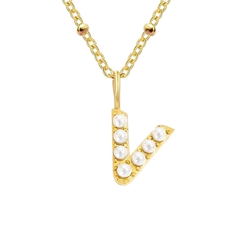 Vintage Style Letter Stainless Steel Plating Pendant Necklace