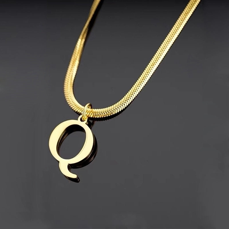 Minimalist Letter Titanium Steel Plating Necklace 1 Piece