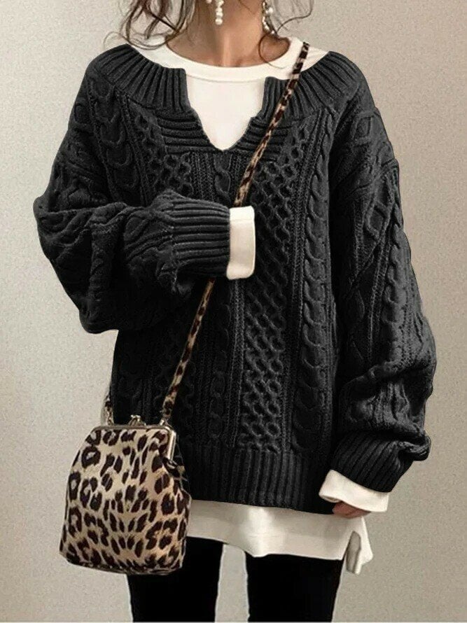 Slouchy Cable Knit Sweater