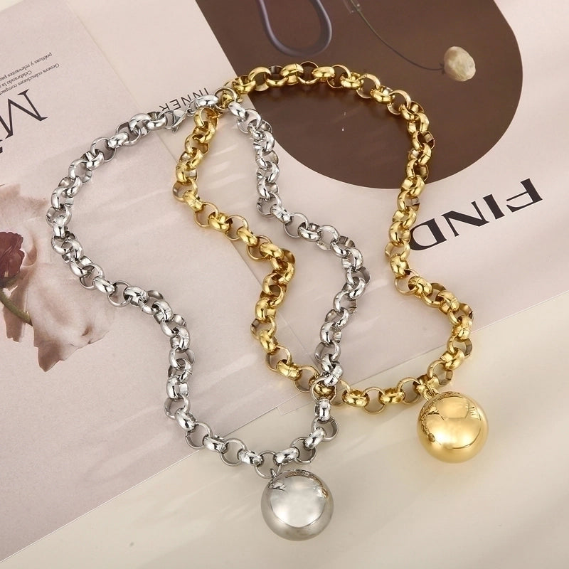 Hip-hop Geometric Stainless Steel Plating Bracelets Necklace
