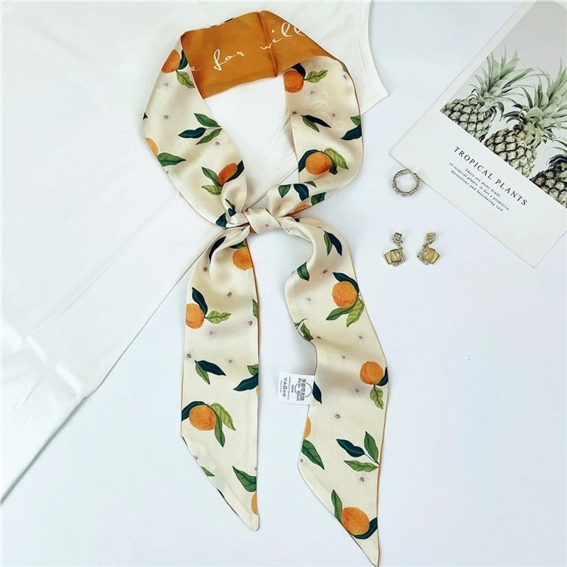 Women's Sweet Flower Satin Silk Scarves