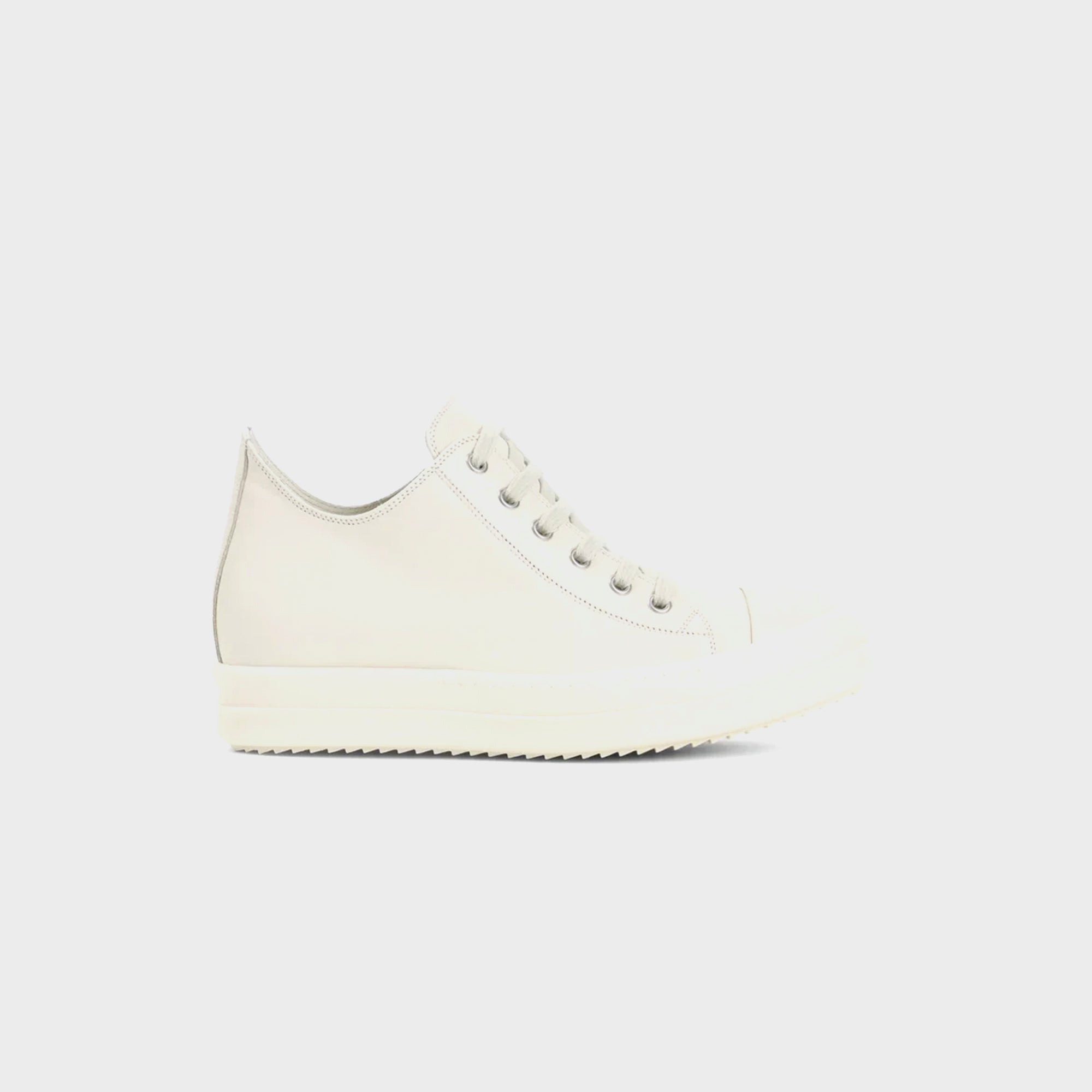 Rick Owens WMNS Scarpe in Pelle Low Sneaks - Chalk / White / Milk / Milk