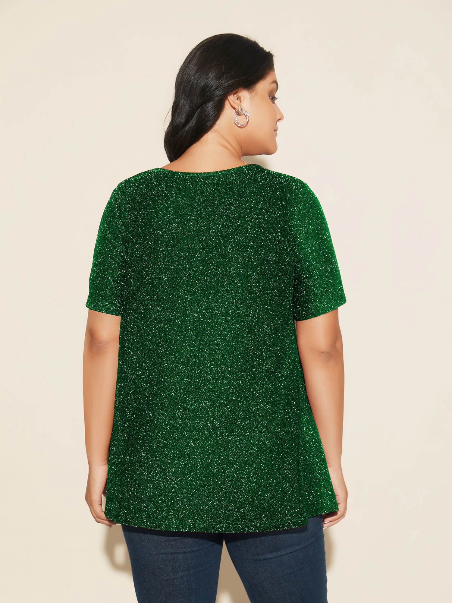 Shimmering Gold & Silver Thread A-Line Tee