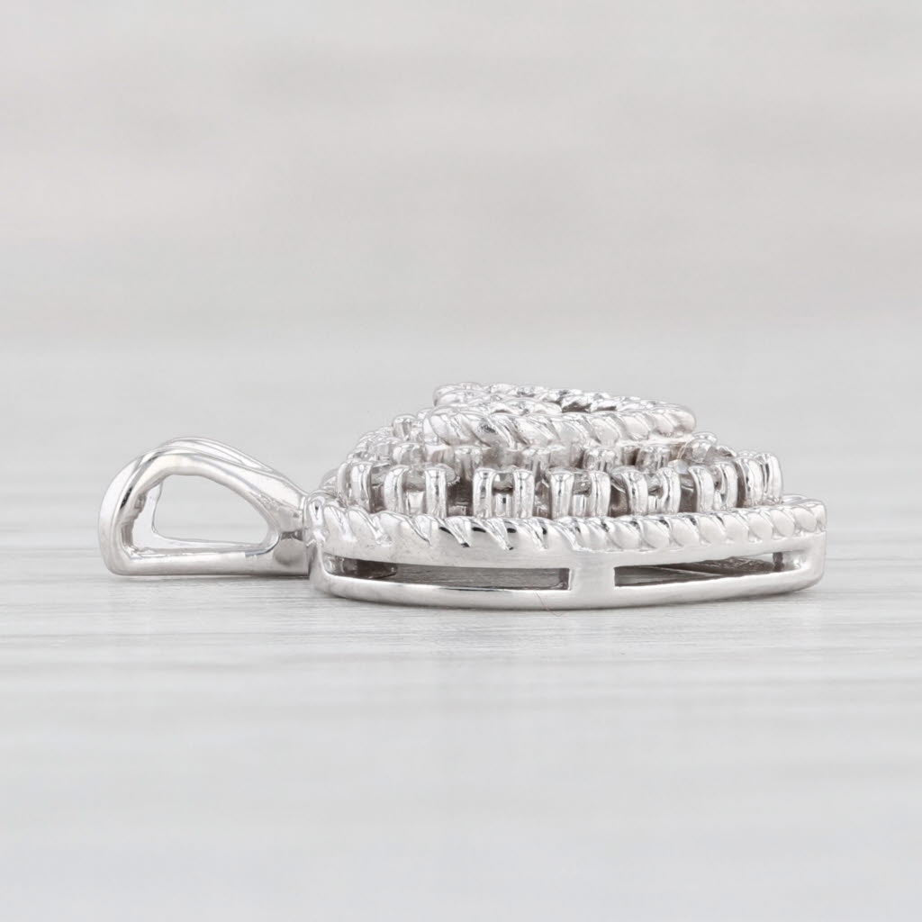 0.12ctw Diamond Open Heart Pendant 14k White Gold