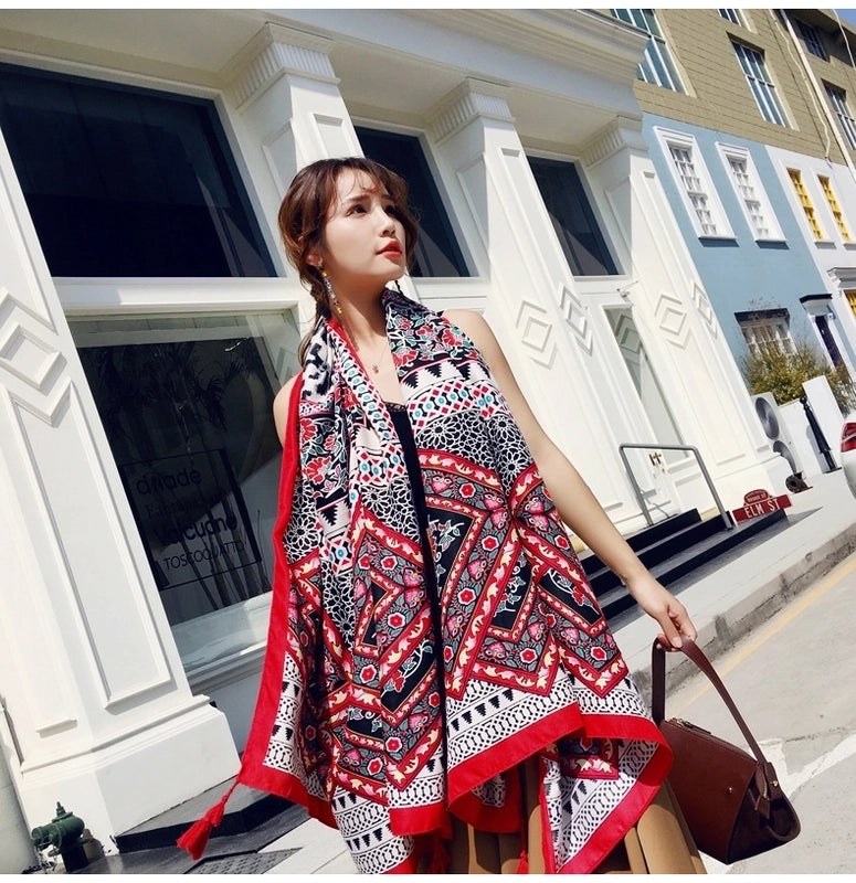 Women's Ethnic Style Geometric Cotton And Linen Tassel
