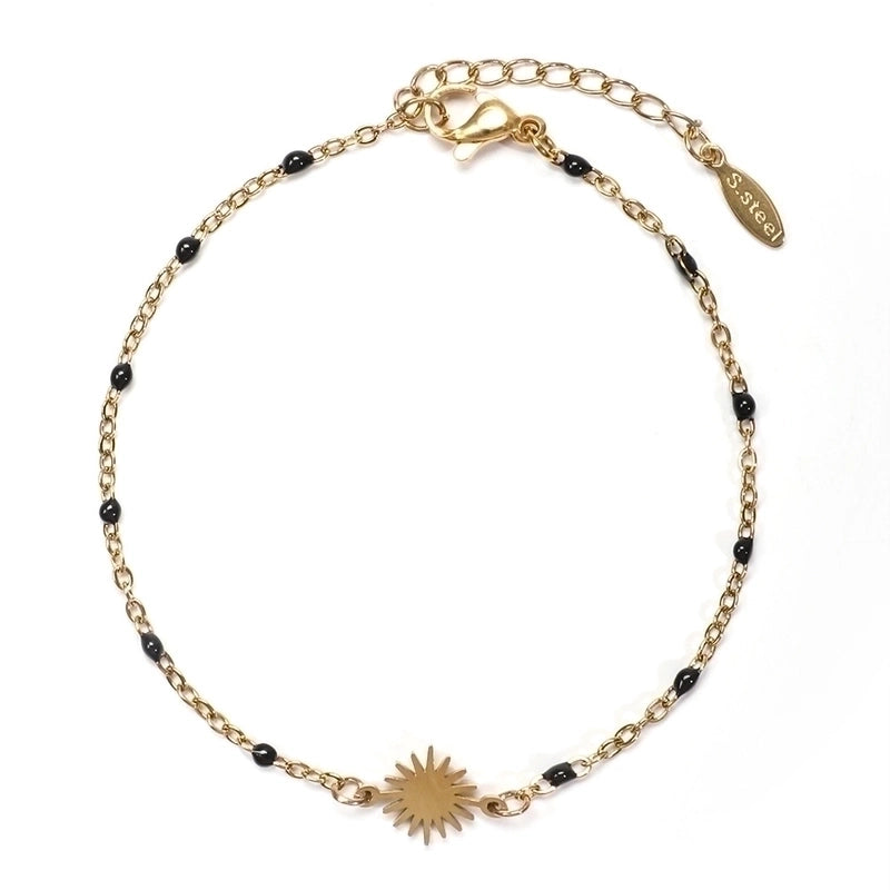 Minimalist Sun Stainless Steel Enamel Plating Bracelets 1 Piece