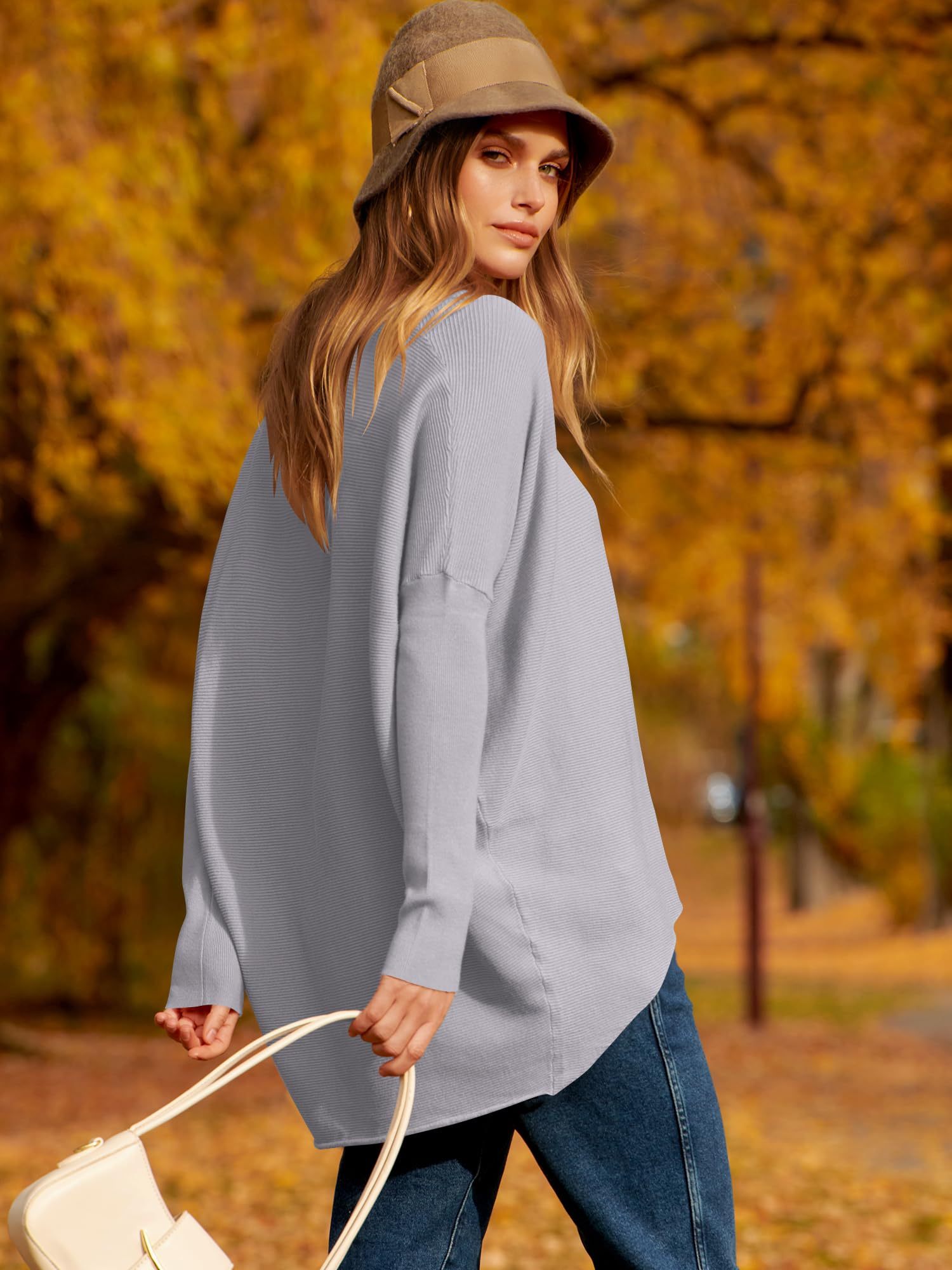 ✨Hot Sale 49% OFF⭐women's Irregular Oversized Dolman Sleeve Knitted Pullover (Free Shipping)