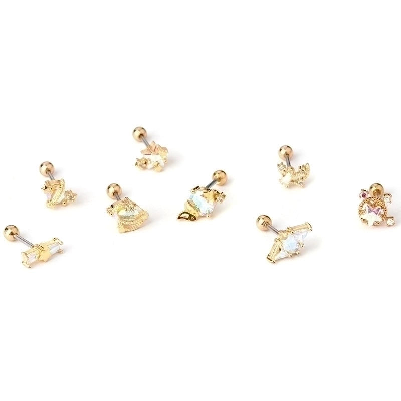 Ear Cartilage Rings & Studs Geometric 316L Stainless Steel  Copper Plating