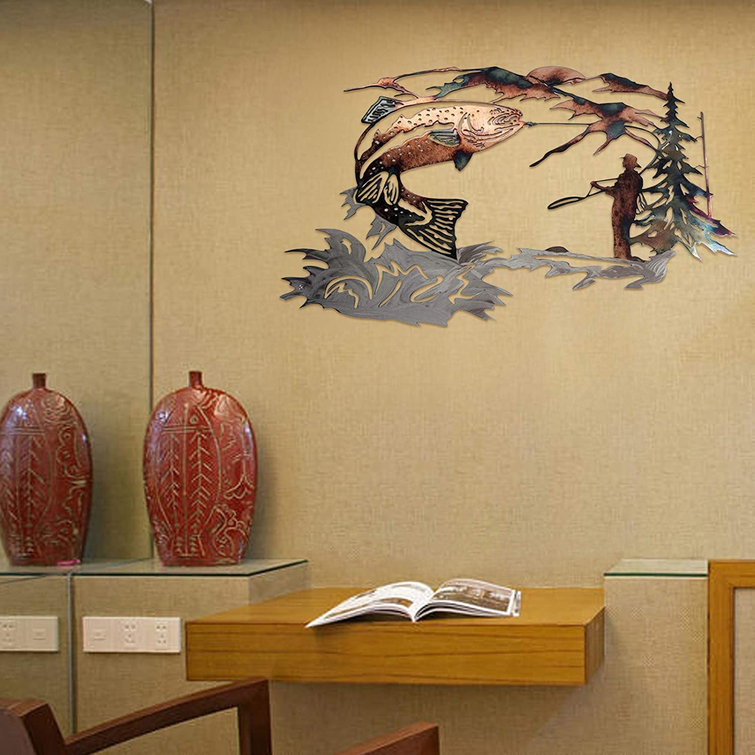 49% OFF -Rustic Style Wild Animals Metal Wall Decoration Art