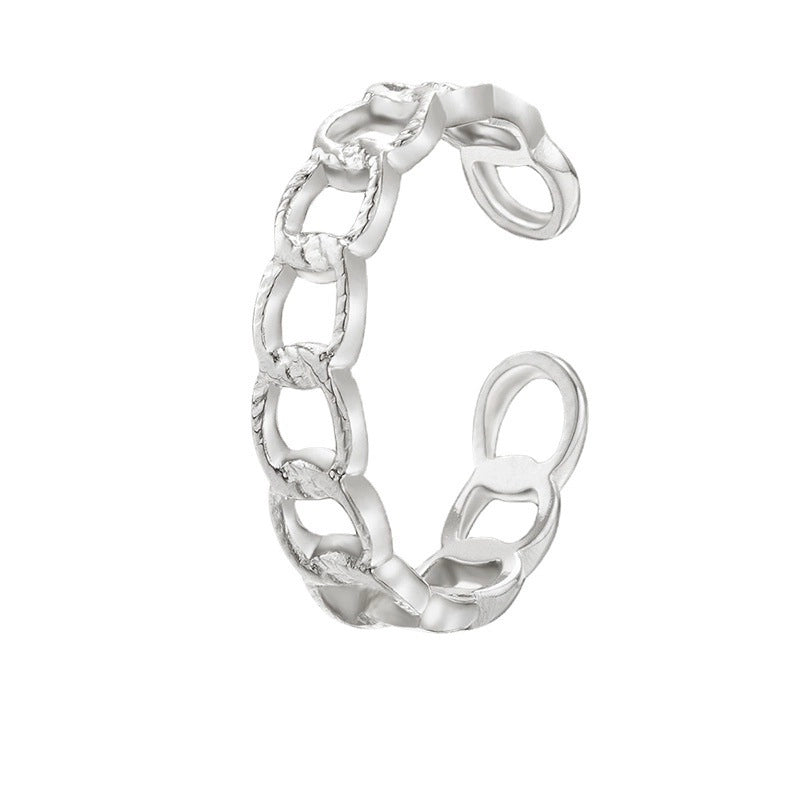 Minimalist U Shape Titanium Steel Plating 18k Gold Plated Open Ring