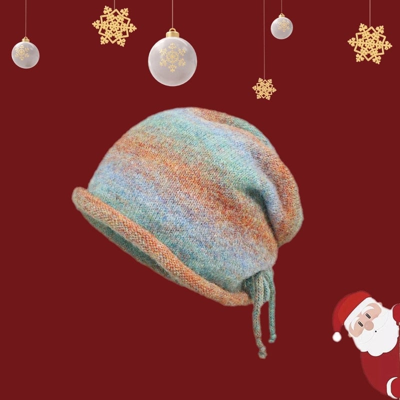 Women's Casual IG Style Lattice Solid Color Elk Knit Scarf Hat Beanie Hat