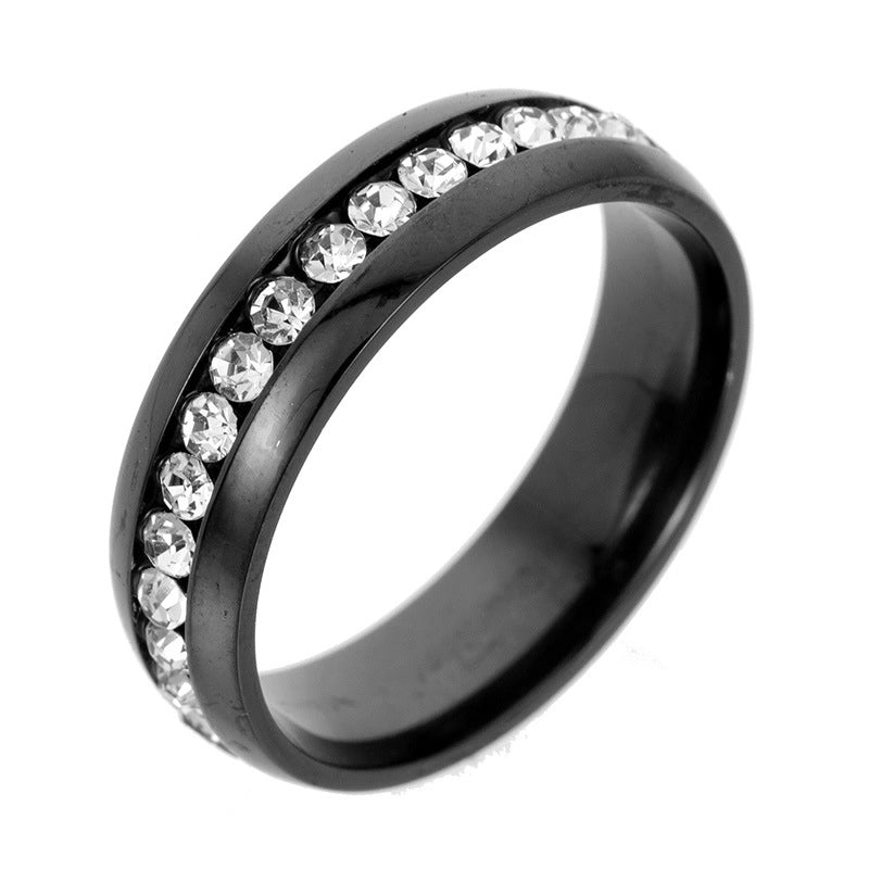 Geometric 201 Stainless Steel Rhinestone Gold Plated
