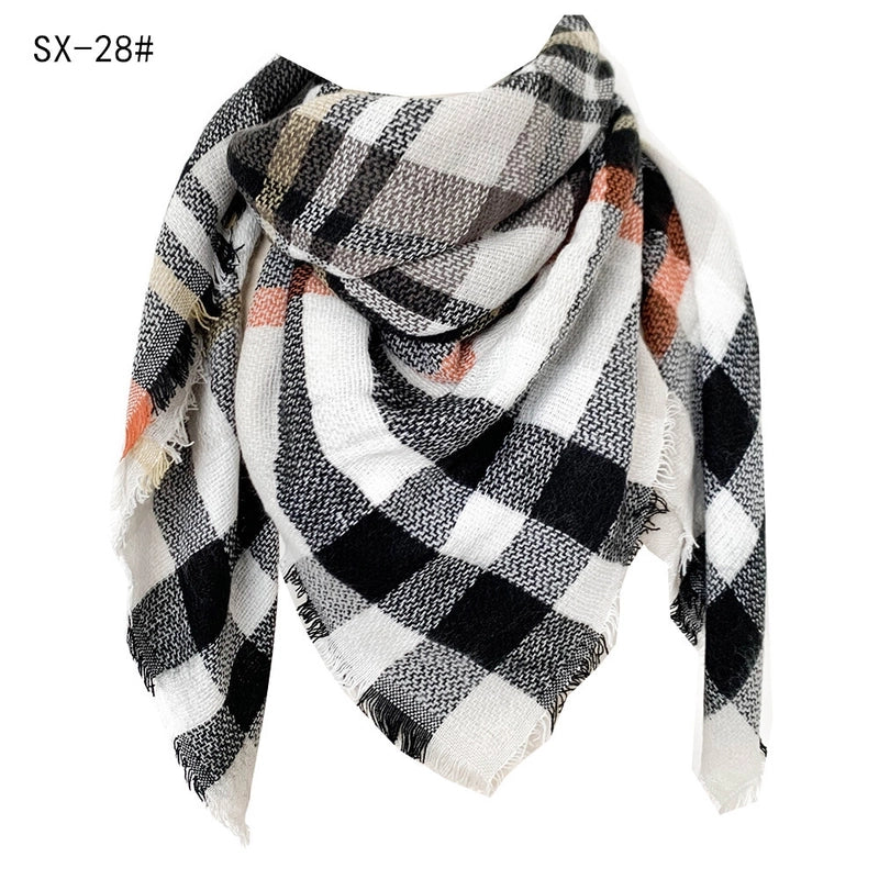 Autumn And Winter Imitation Cashmere Qicaigei Square Scarf Triangular Binder Scarf Women's Neck Warmer Shawl