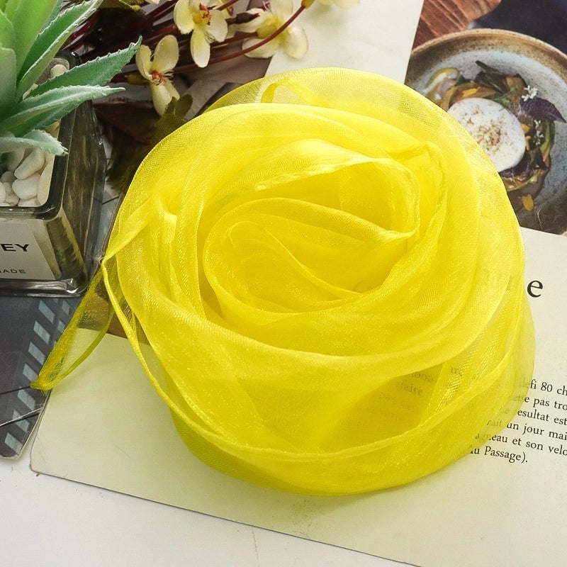 Women's Sweet Solid Color Polyester Silk Scarf