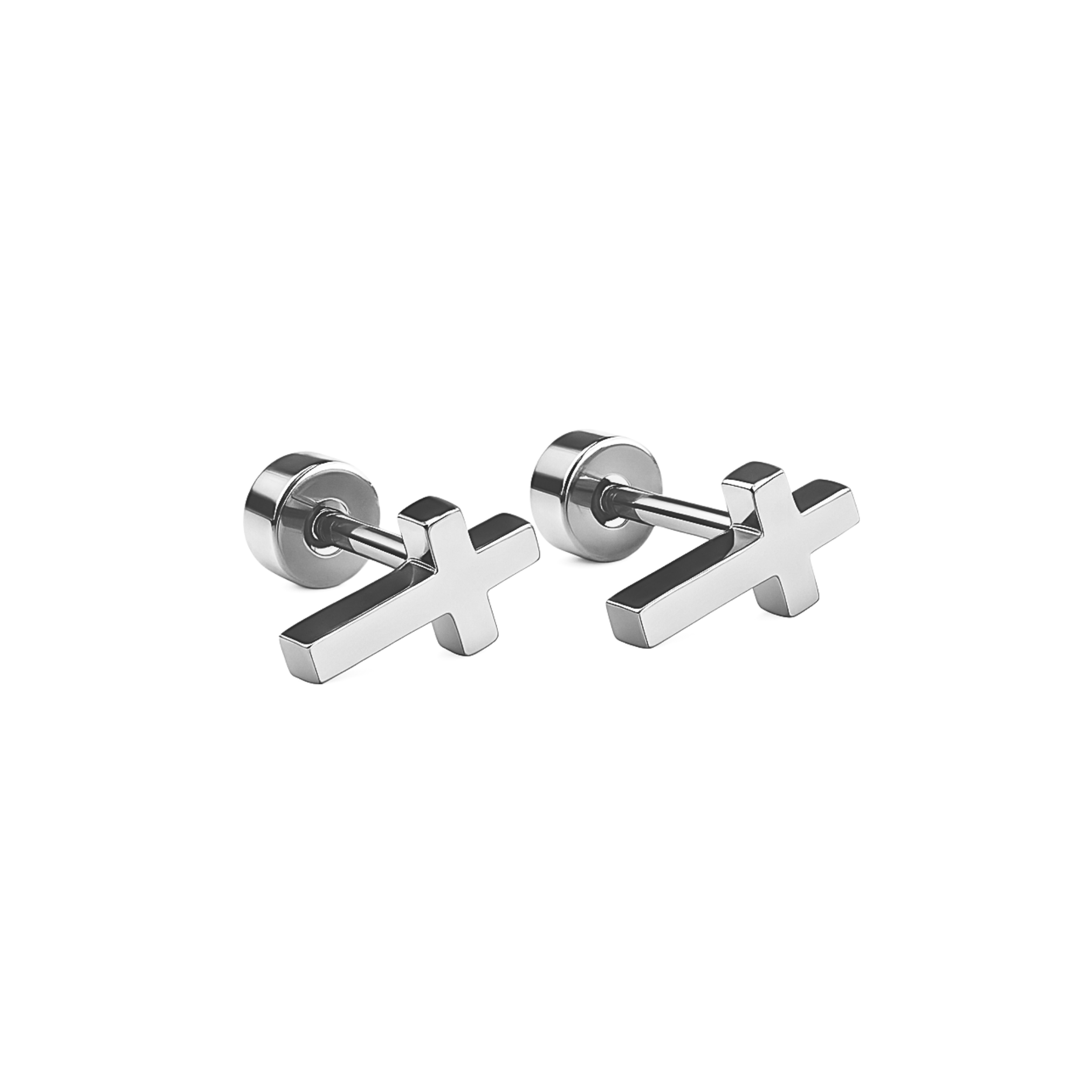 Cross studs - Silver