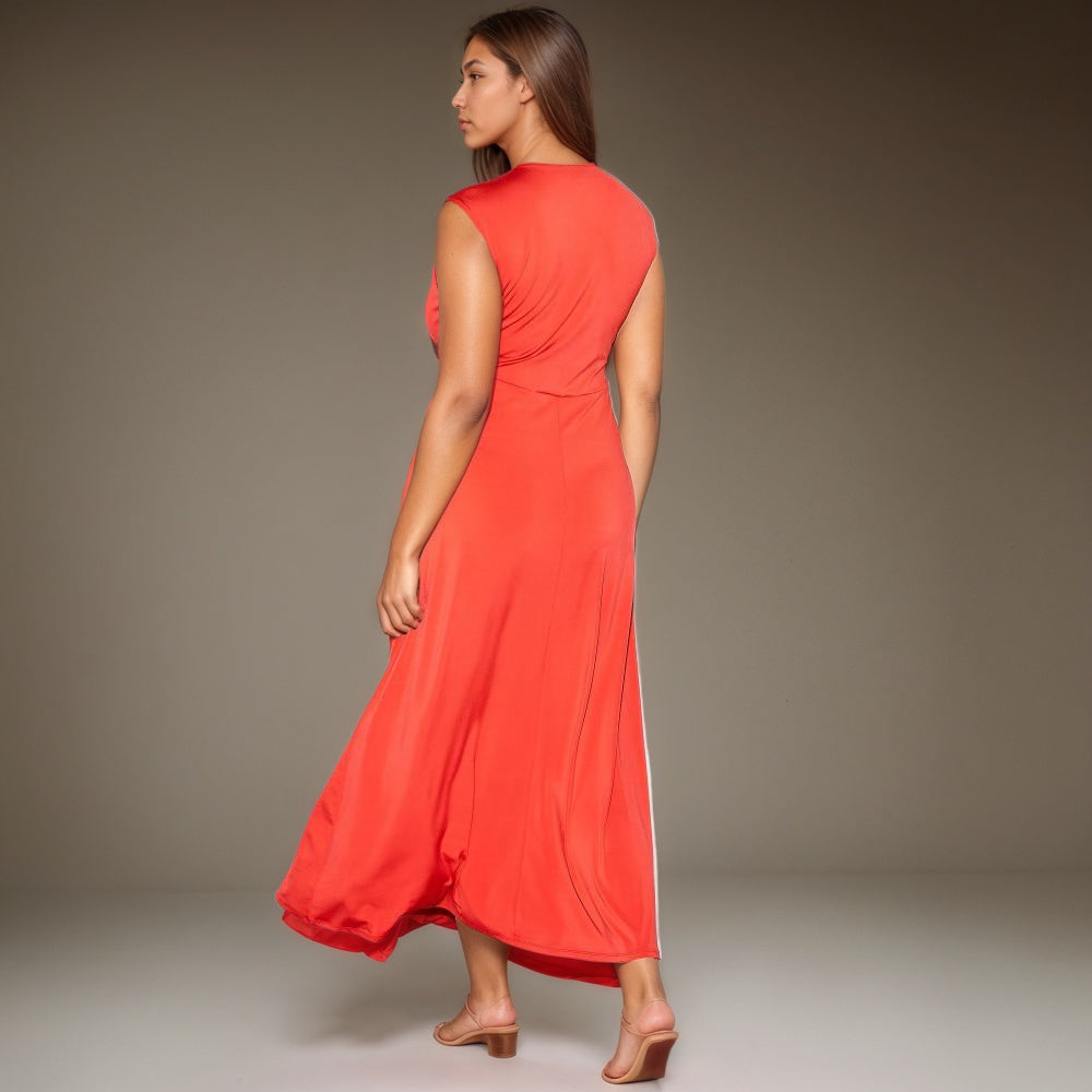 Sleeveless Twist Waist Maxi Dress