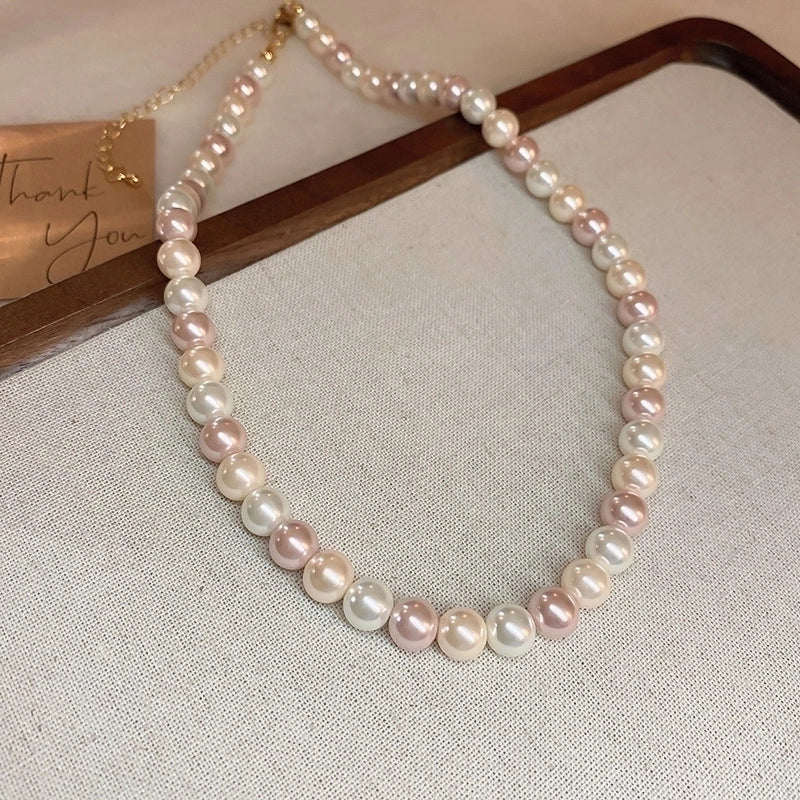Round Pearl Plating Women's Necklace