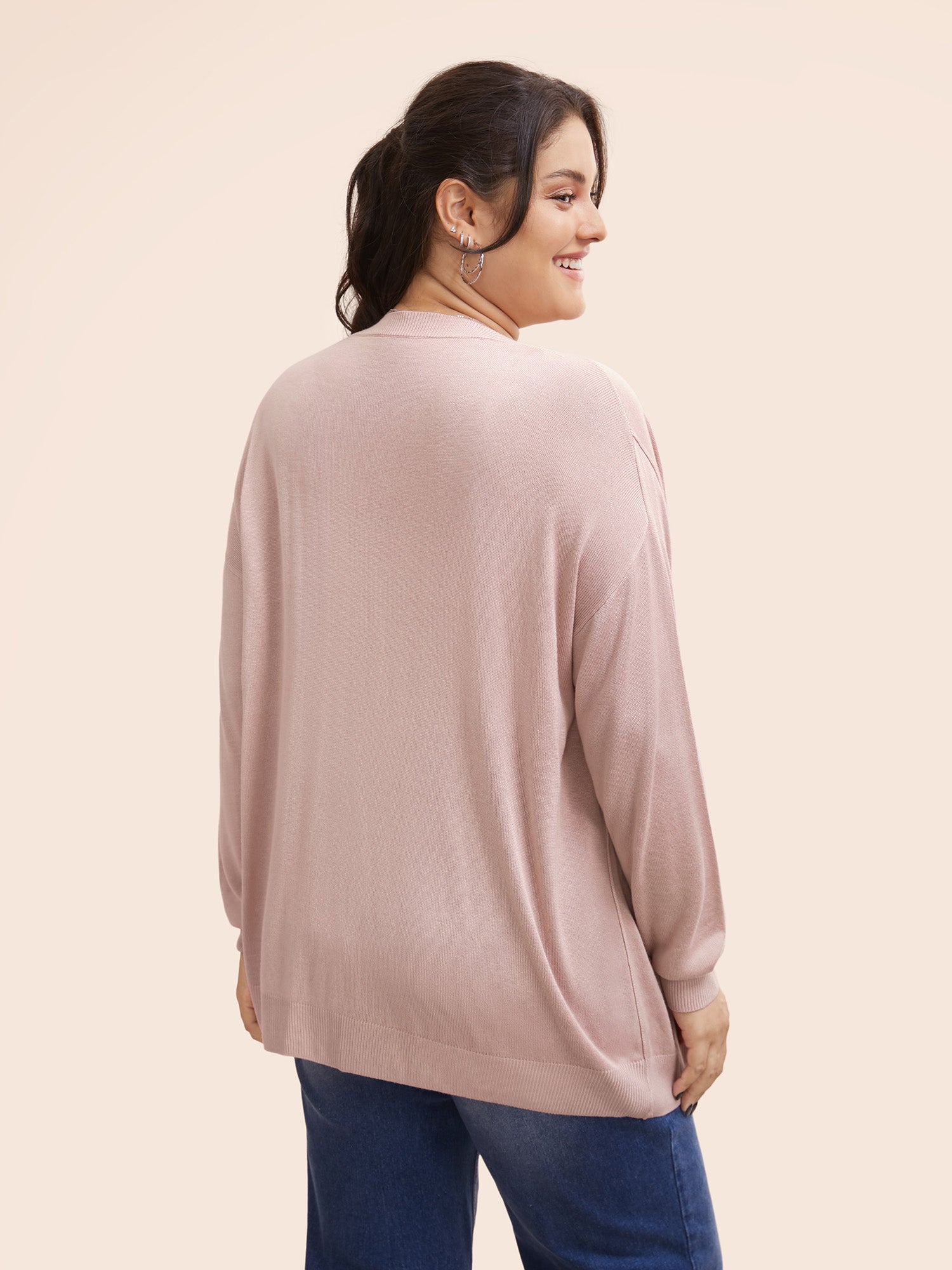 Supersoft Essentials Solid Open Front Loose Cardigan