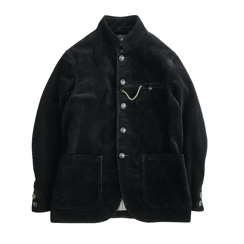Vintage Black Cotton Corduroy Lounge Blazer
