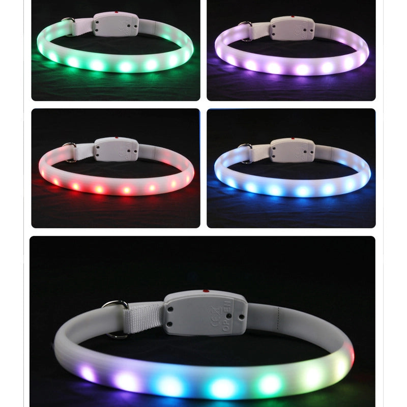 Hot Large Dog Pet Luminous Collar Scarf Dog Rope Charging Safety Collar With Cutting Dog Collar