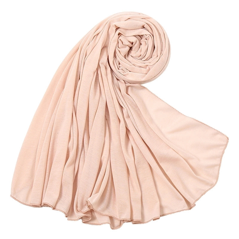 Women's Minimalist Solid Color Mercerized Cotton Winter Scarves