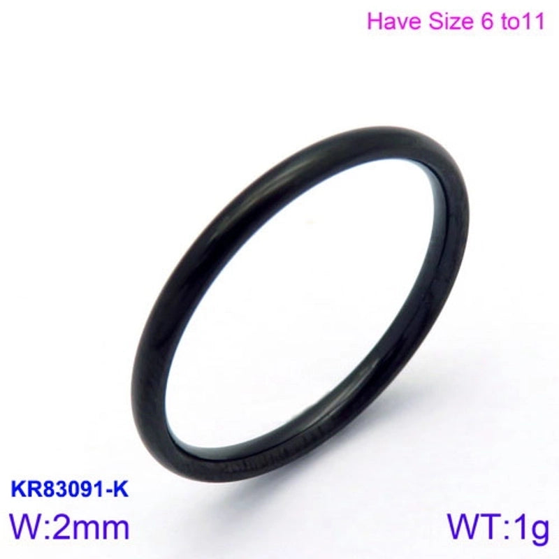 Fashion Round Titanium Steel 18K Gold Plated Polishing Stainless Steel Rings
