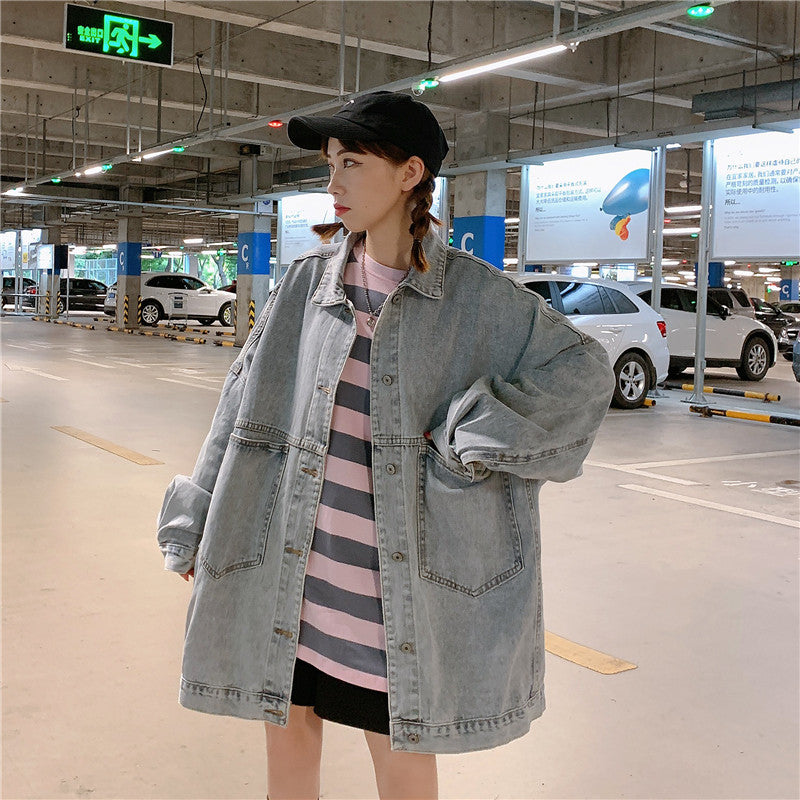 Retro loose denim jacket  KF30124