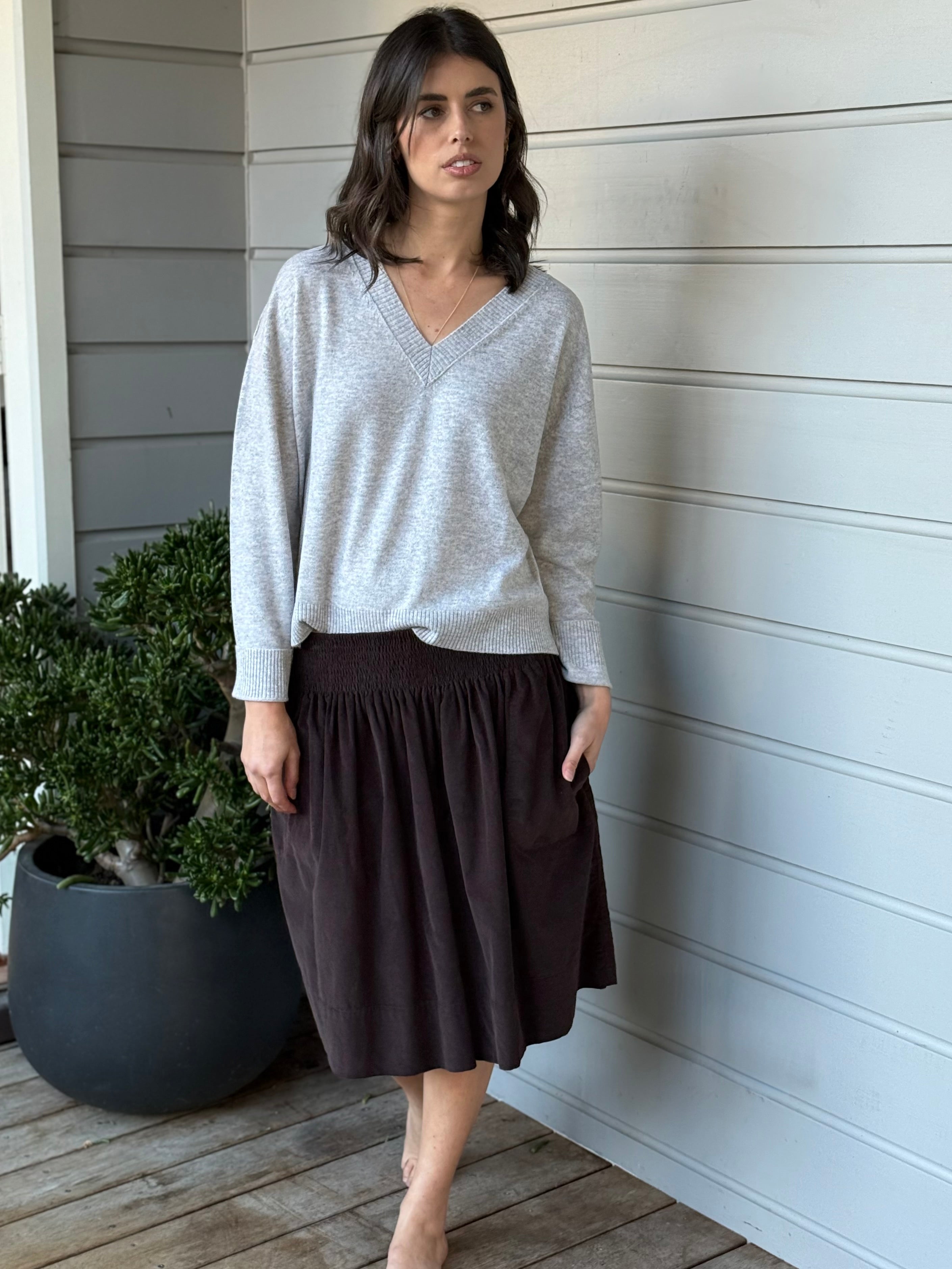 zoe skirt - chocolate cord