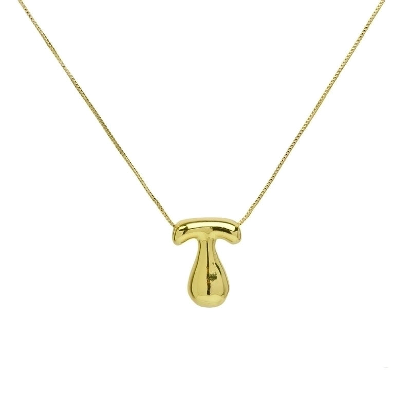 Copper 18K Gold Plated Minimalist Letter Plating Pendant Necklace
