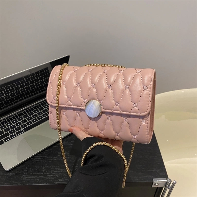 Women's Pu Leather Solid Color Basic Flip Cover Shoulder Bag Crossbody Bag