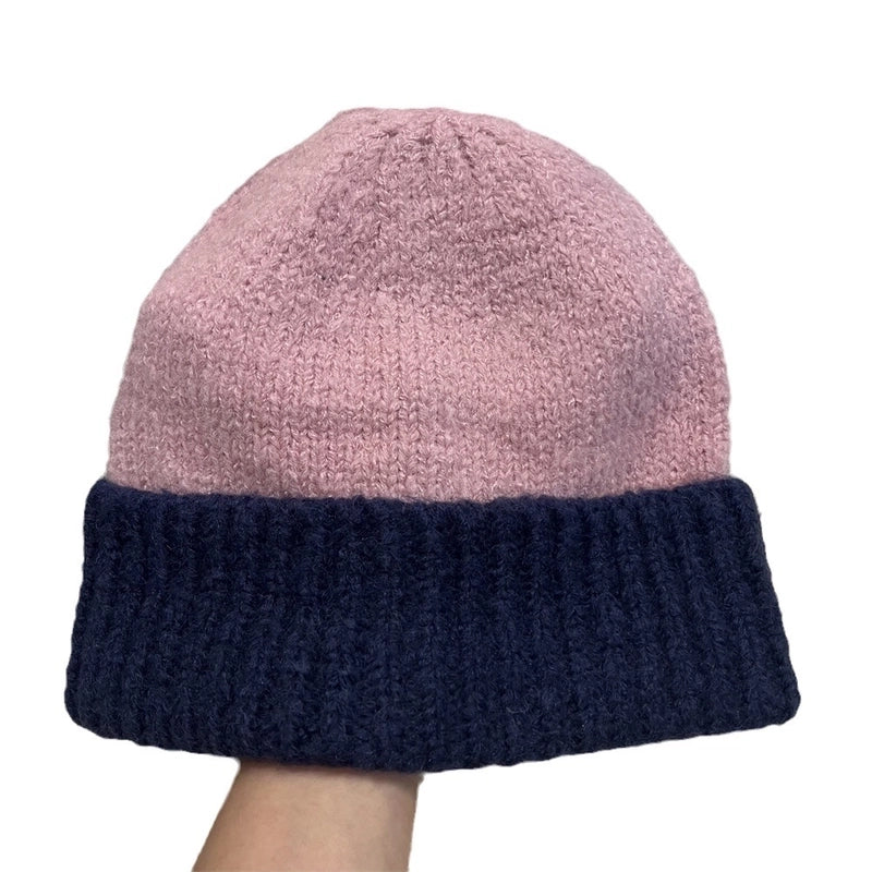 Women's Minimalist Color Block Eaveless Wool Cap