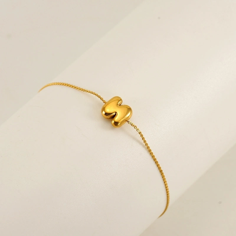 Casual Minimalist Letter 304 Stainless Steel 18K Gold Plated Bracelets In Bulk