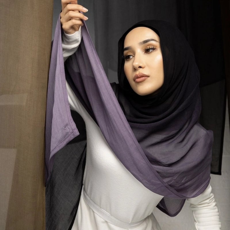 Women's Minimalist Color Block Rayon Printing Kerchief