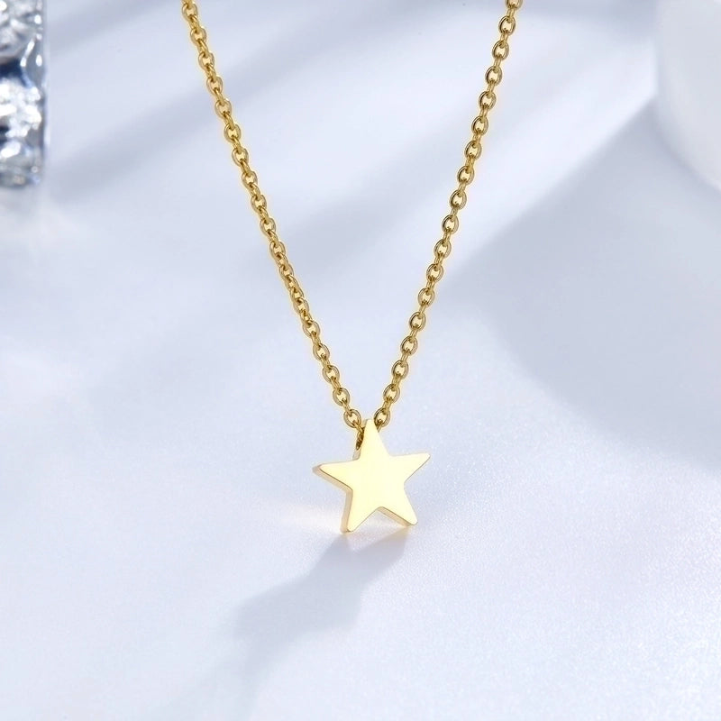 Fashion Star Moon Heart Shape Stainless Steel Pendant Necklace 1 Piece
