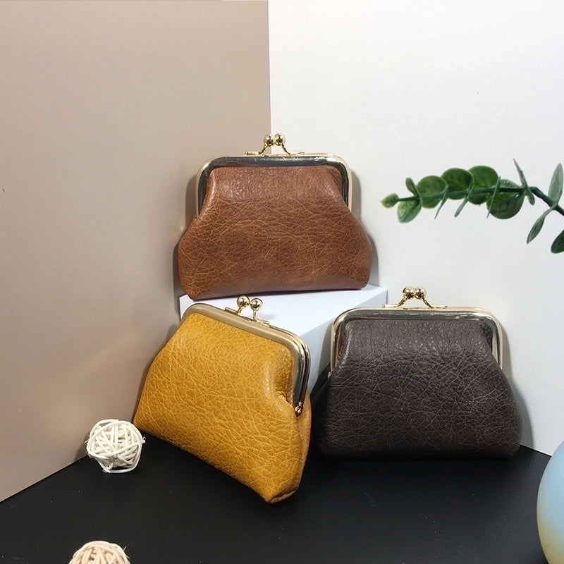 Women's Solid Color Polyester Lock Clasp Coin Purses