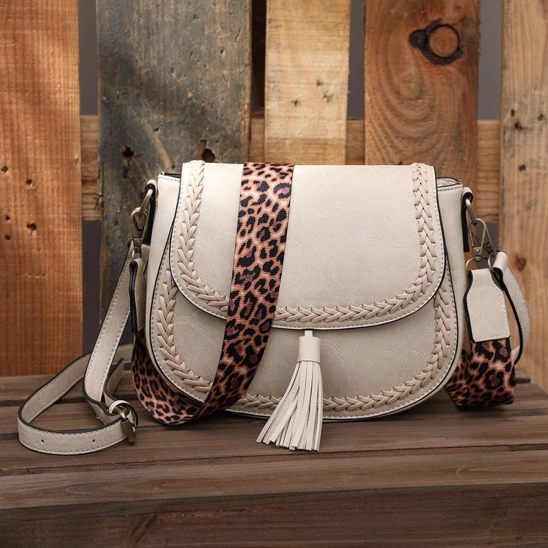 Women's Large All Seasons Pu Leather Vintage Style Saddle Bag