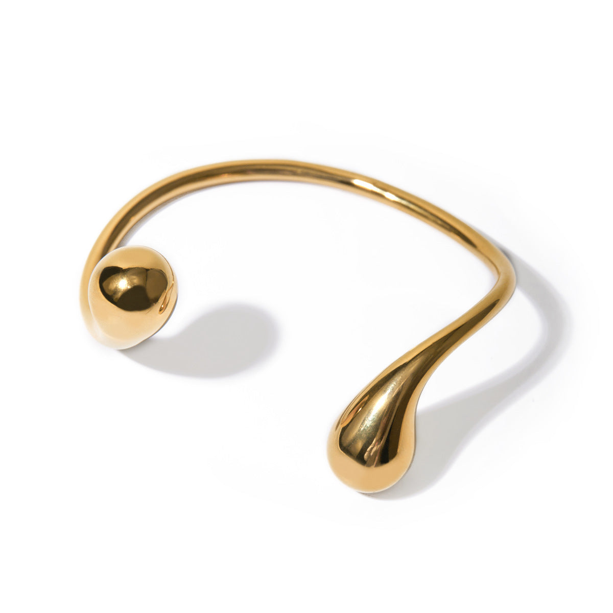 Cute & Edgy Round Titanium Steel 18K Gold Plated Bangles