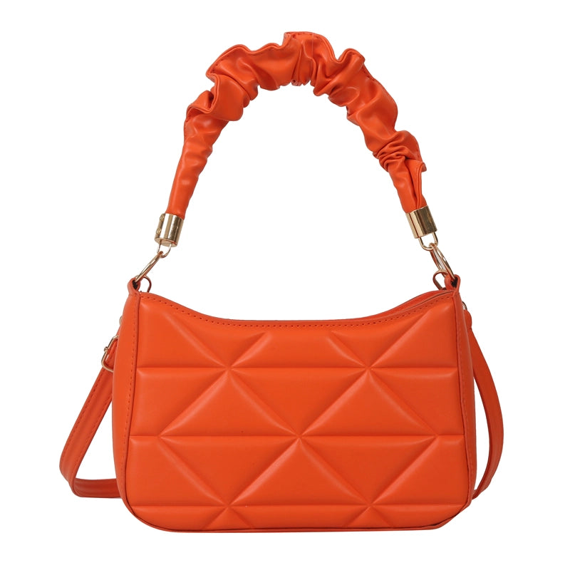 Women's Pu Leather Solid Color Cute Pillow Shape Zipper Shoulder Bag Crossbody Bag
