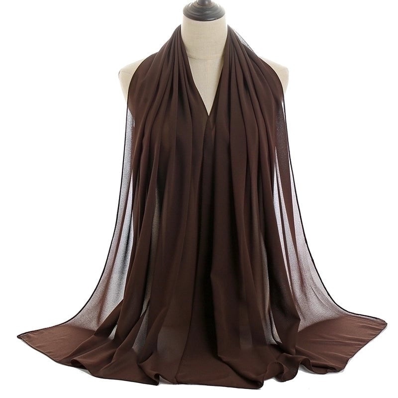 Women's Minimalist Solid Color Chiffon Cotton Linen Scarves