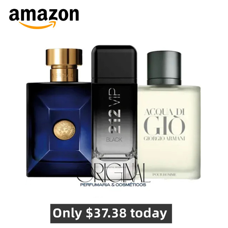 3 Perfumes Hombre - Dylan Blue. 212 VIP Black. Acqua Di Gio 100ml