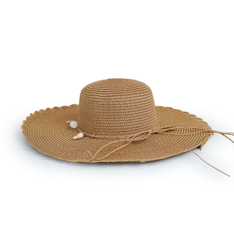 Wide-brimmed Sunshade Shell Lace Straw Hat