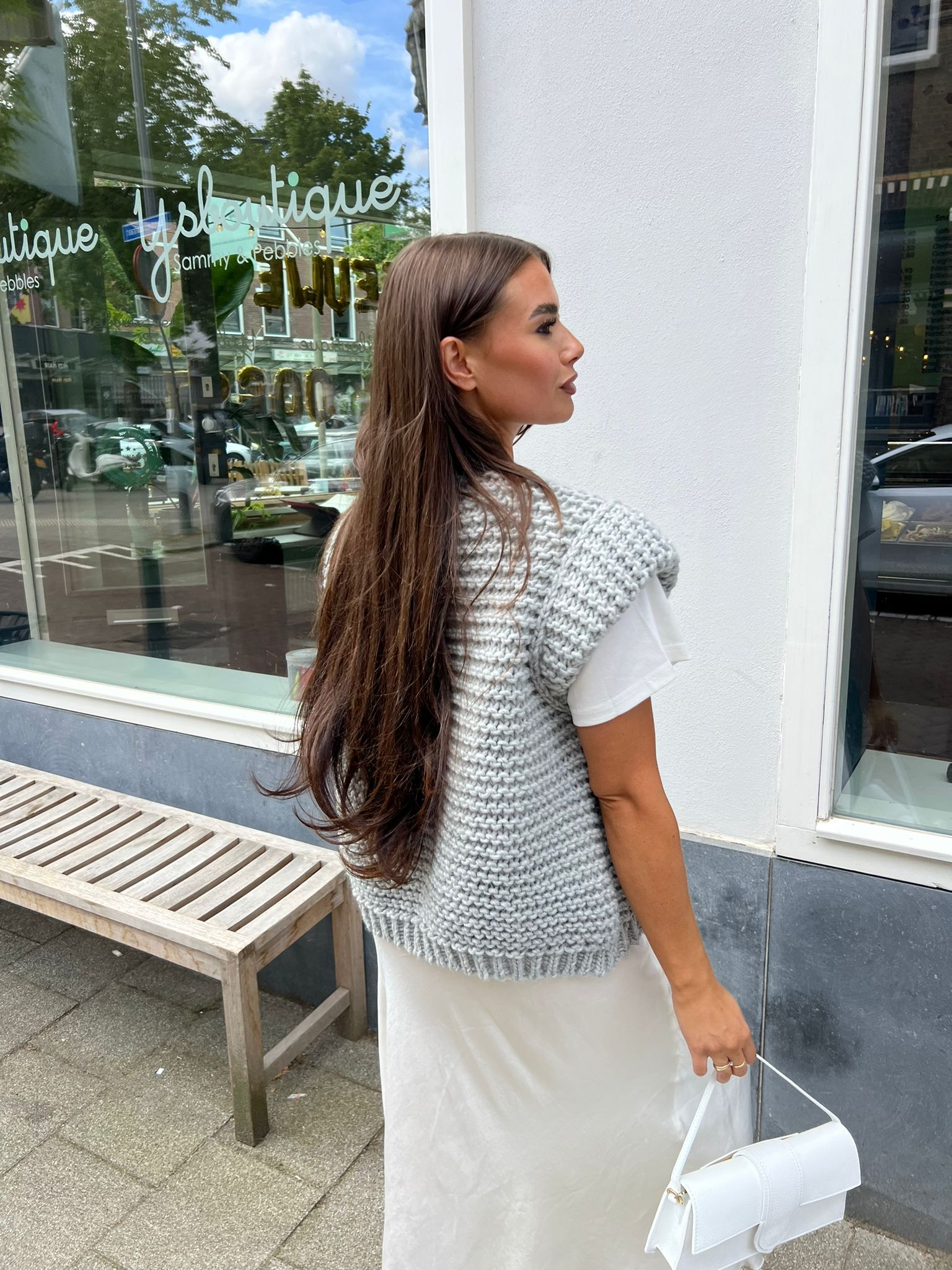 Nika knitted gilet vest grey