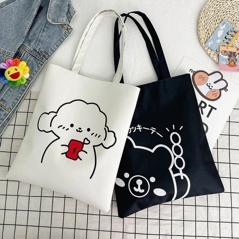 Women's Fashion Cartoon Oxford Cloth Shopping Bags